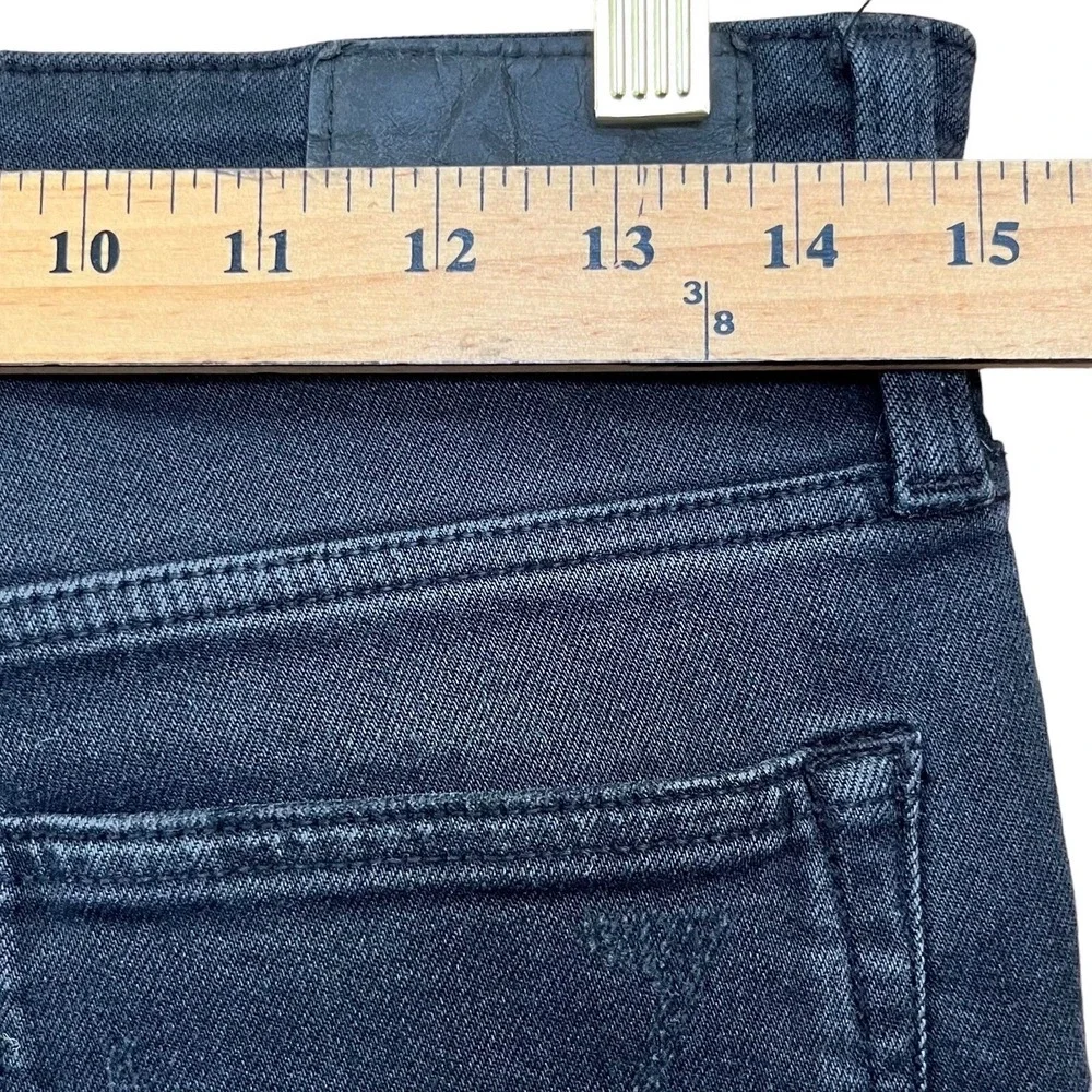 Aeropostale Jeans Mens 29x30 Black Slim Straight Stretch Distressed Grunge
